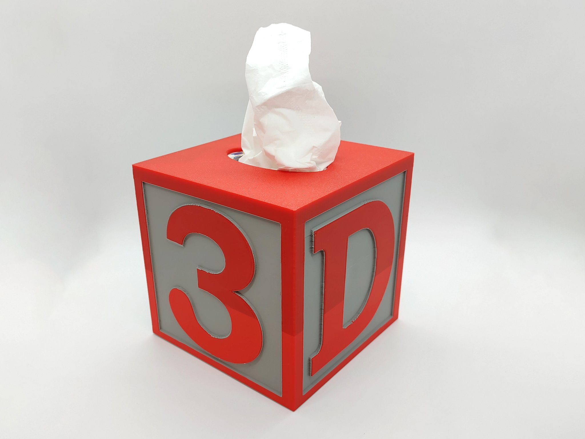 Vỏ hộp đựng khăn giấy hình khối chữ cái in 3D