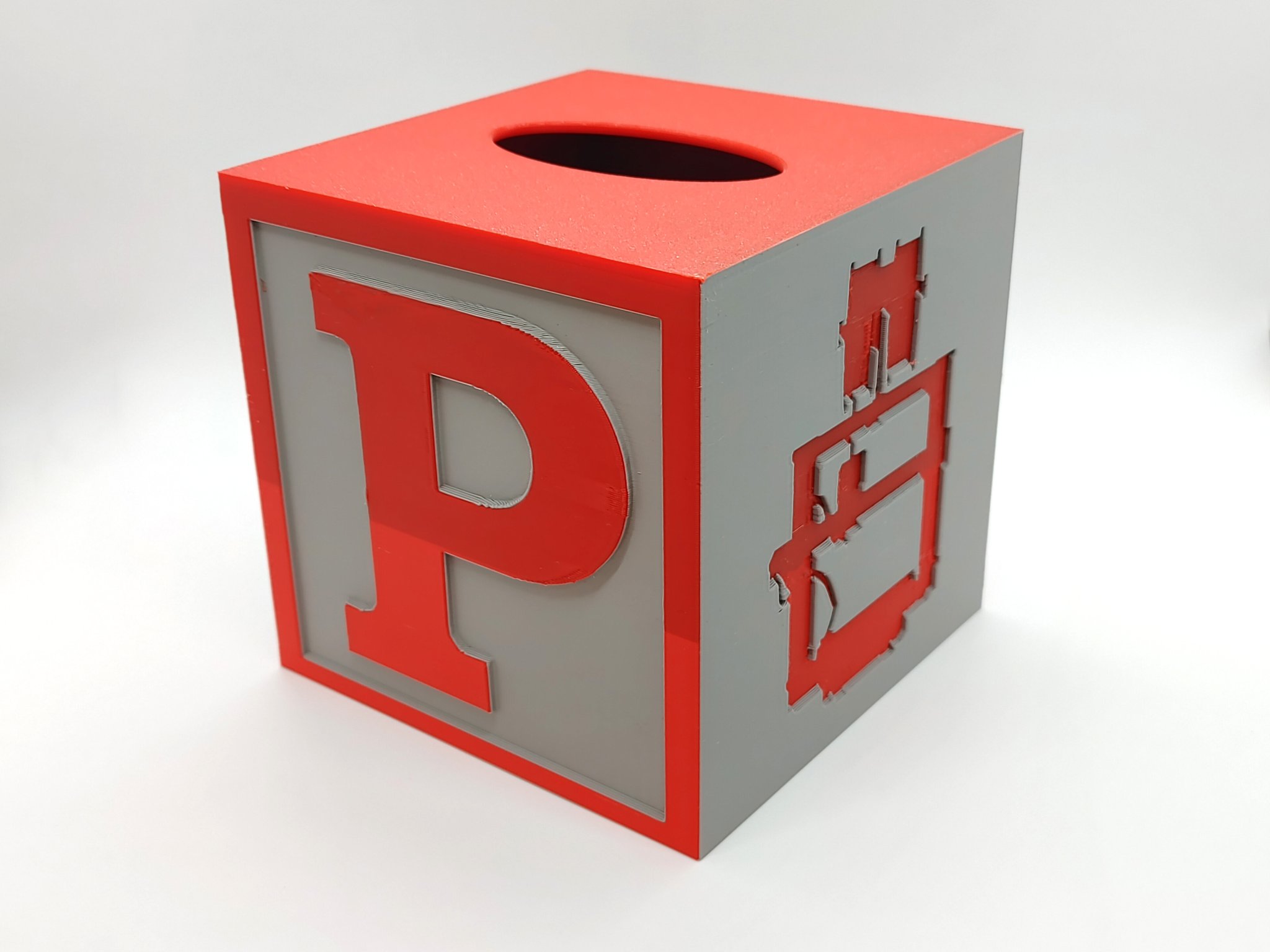 Vỏ hộp đựng khăn giấy hình khối chữ cái in 3D