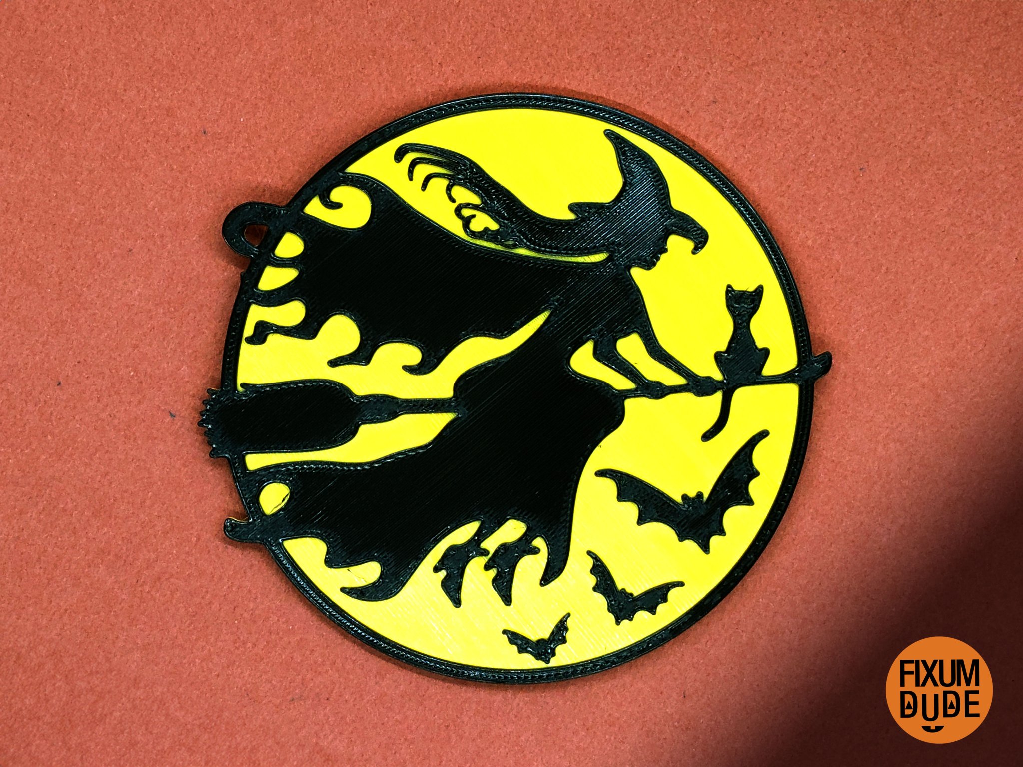 Giá đỡ ly phù thủy Halloween với mèo đen và dơi