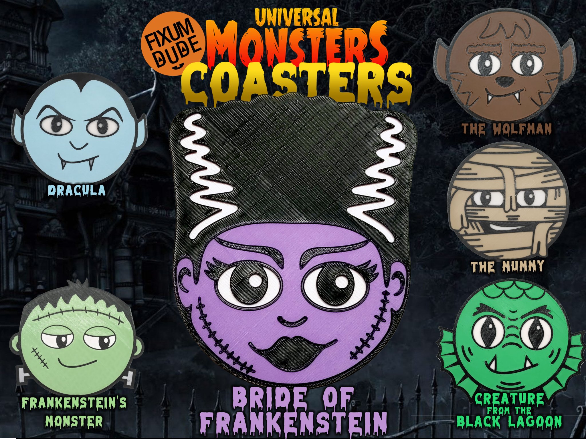 Giá đỡ ly Halloween - Cô dâu của Frankenstein