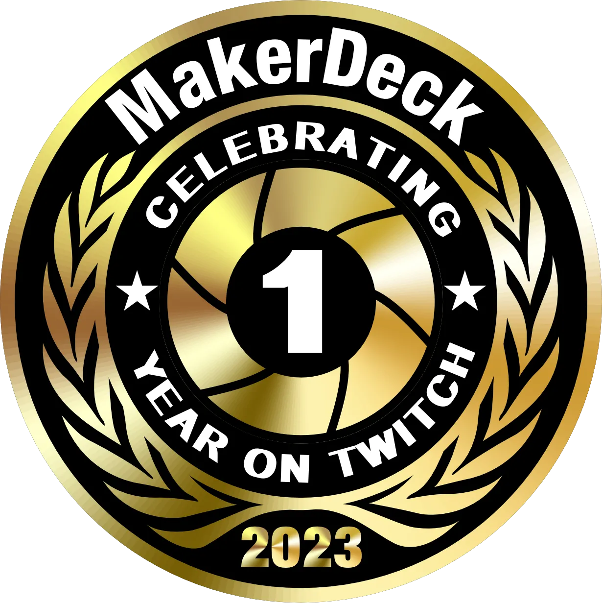 Huy hiệu kỷ niệm một năm MakerDeck trên Twitch