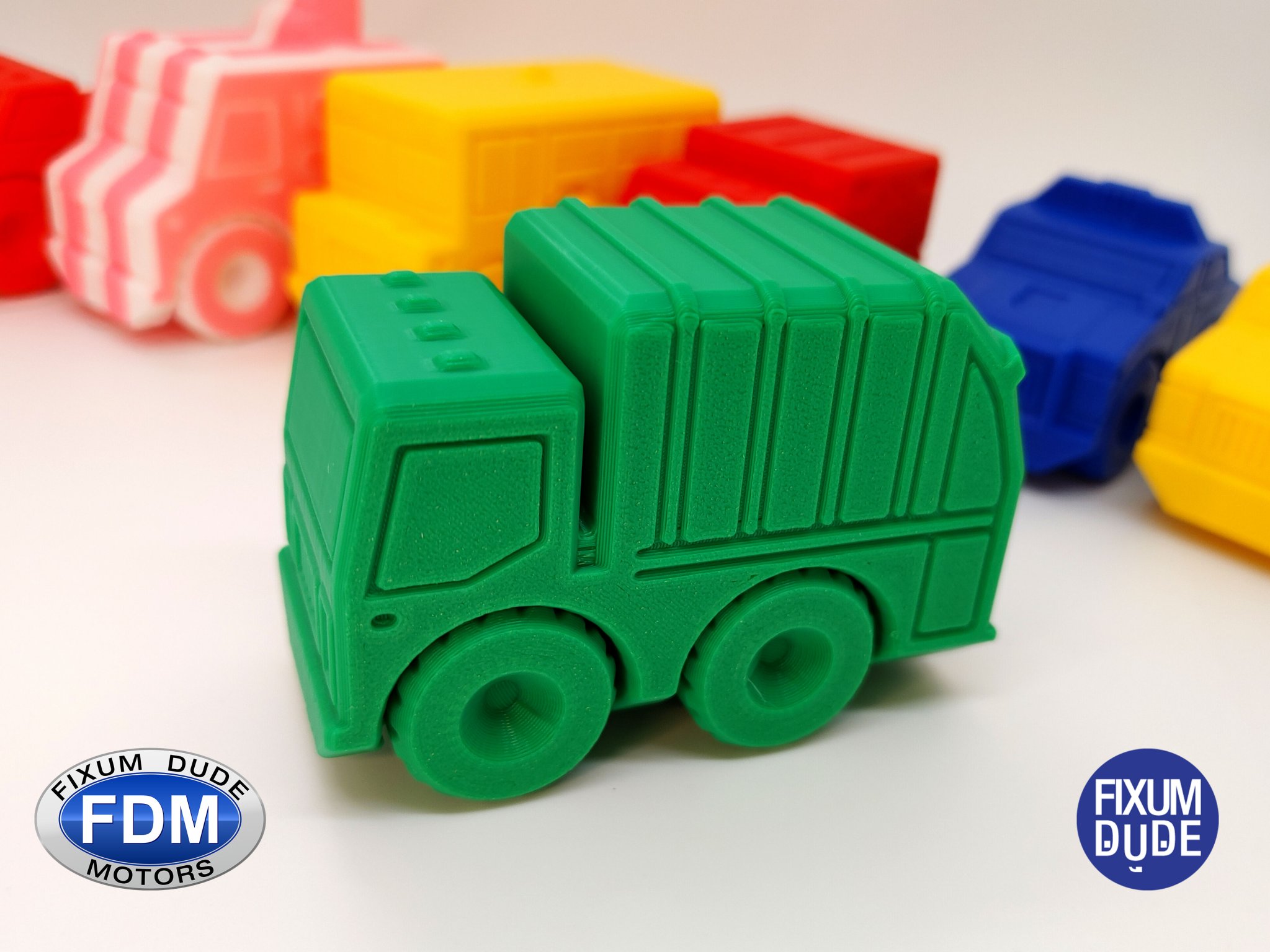 Xe rác in sẵn Fixum Dude Motors với bánh xe xoay