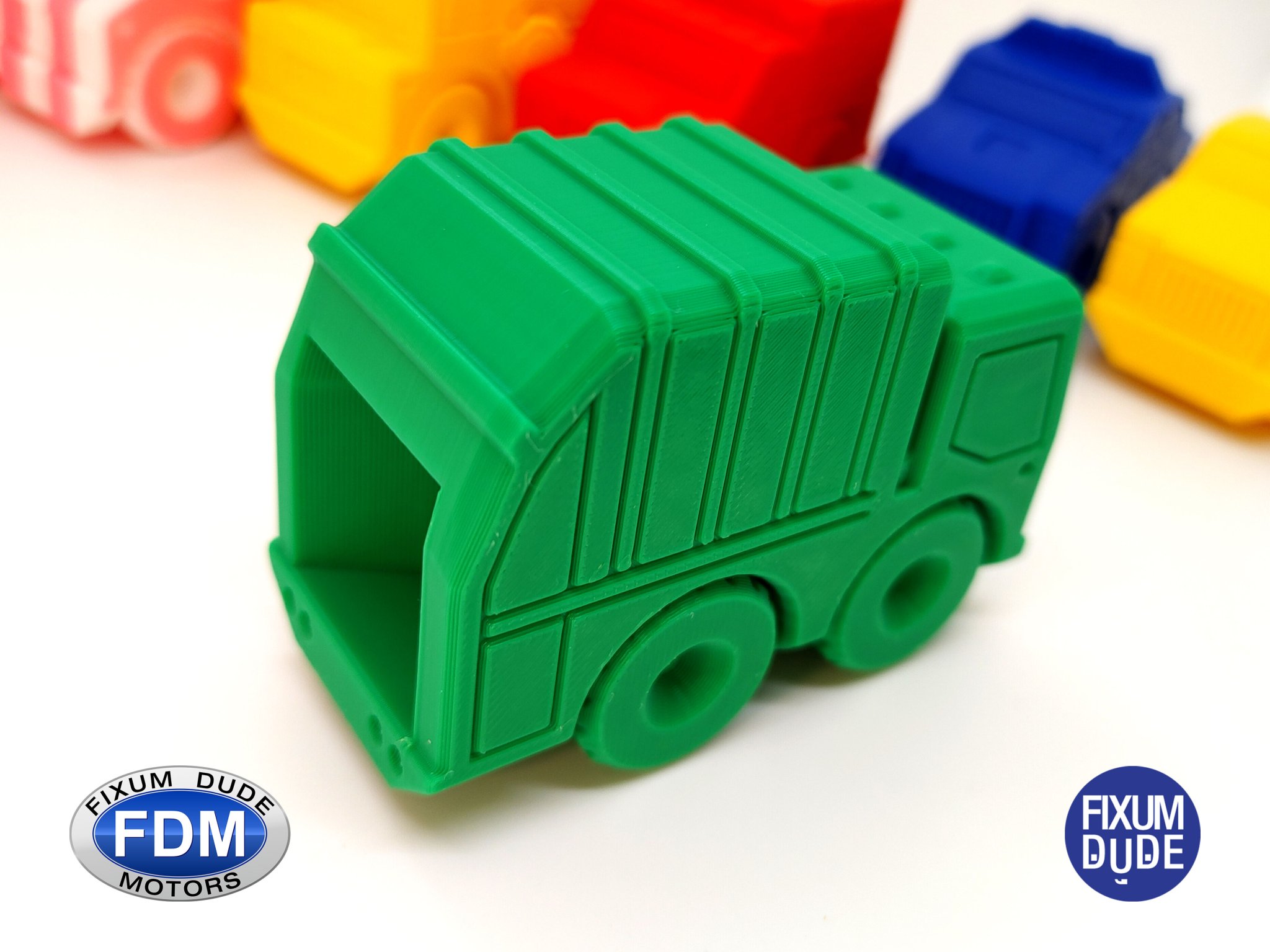 Xe rác in sẵn Fixum Dude Motors với bánh xe xoay