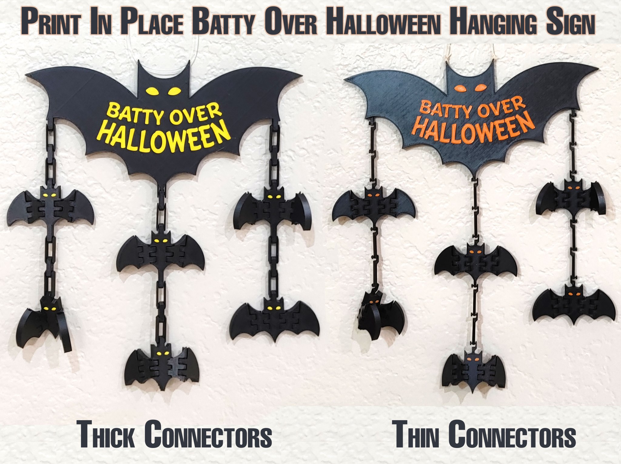 Trang trí dơi treo "Batty Over Halloween" lớn và nhỏ