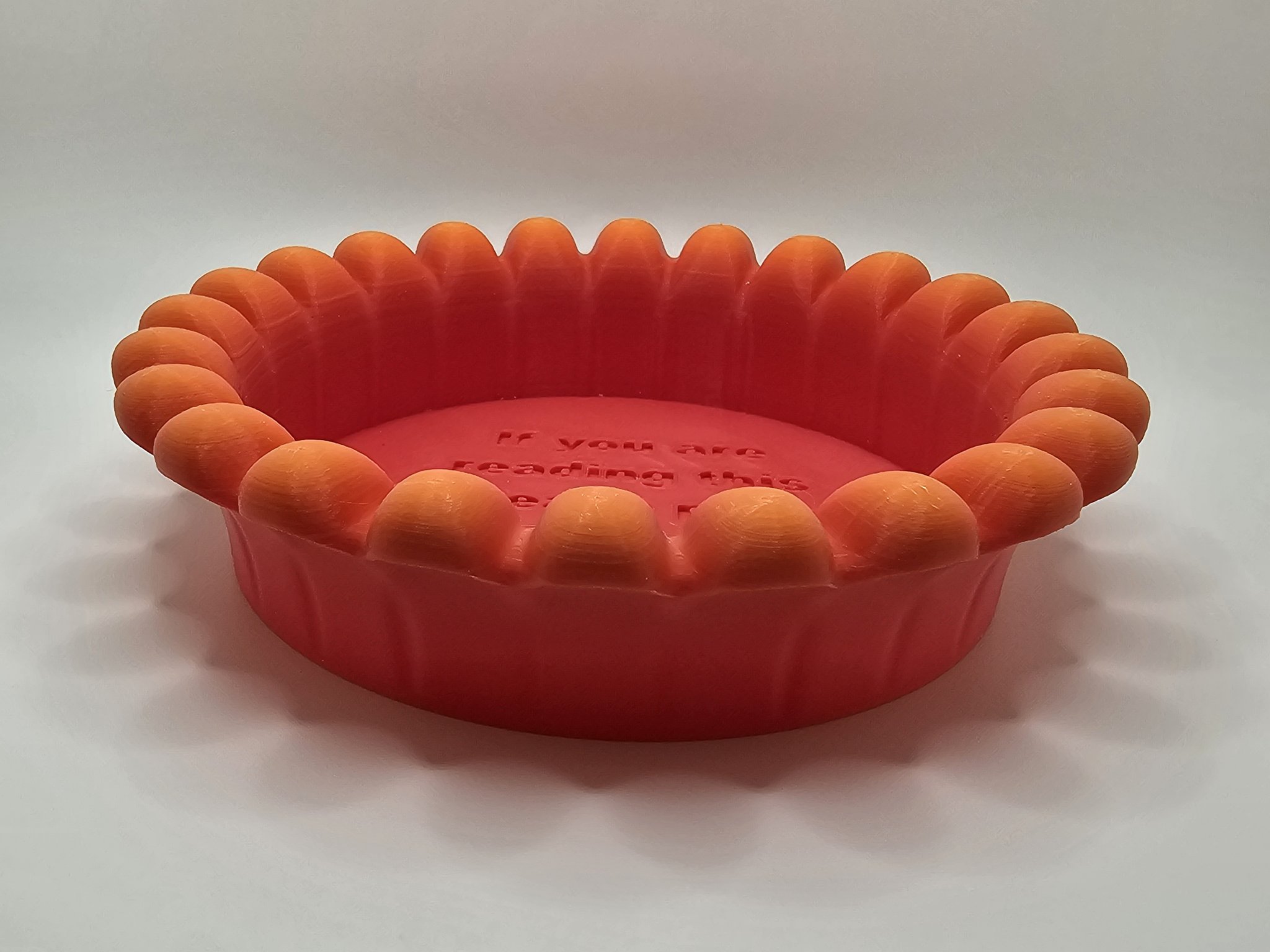 Đế chậu cây với cánh hoa và thông điệp vui nhộn