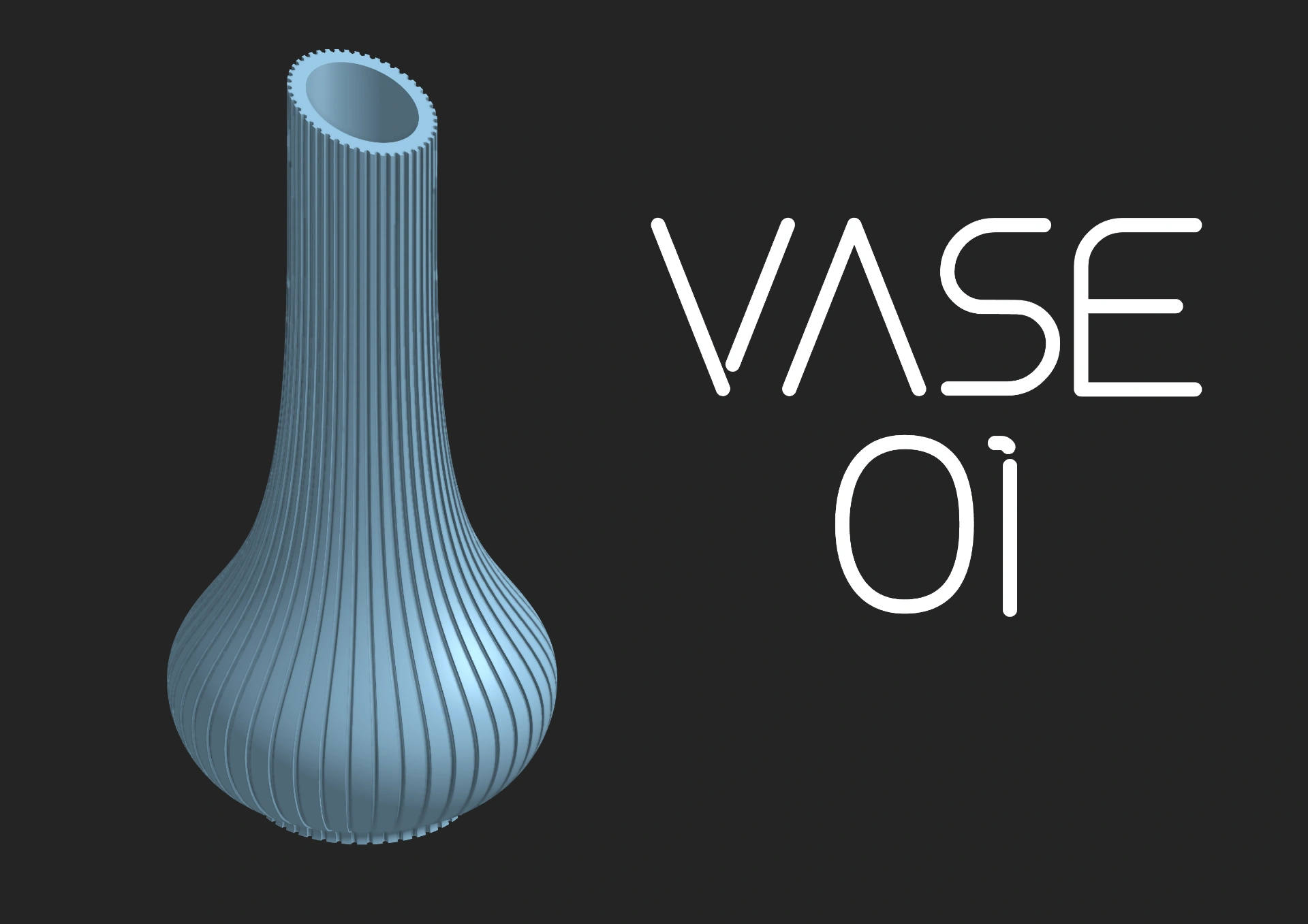 Váza baňatá với trang trí đường thẳng đứng và cổ vát