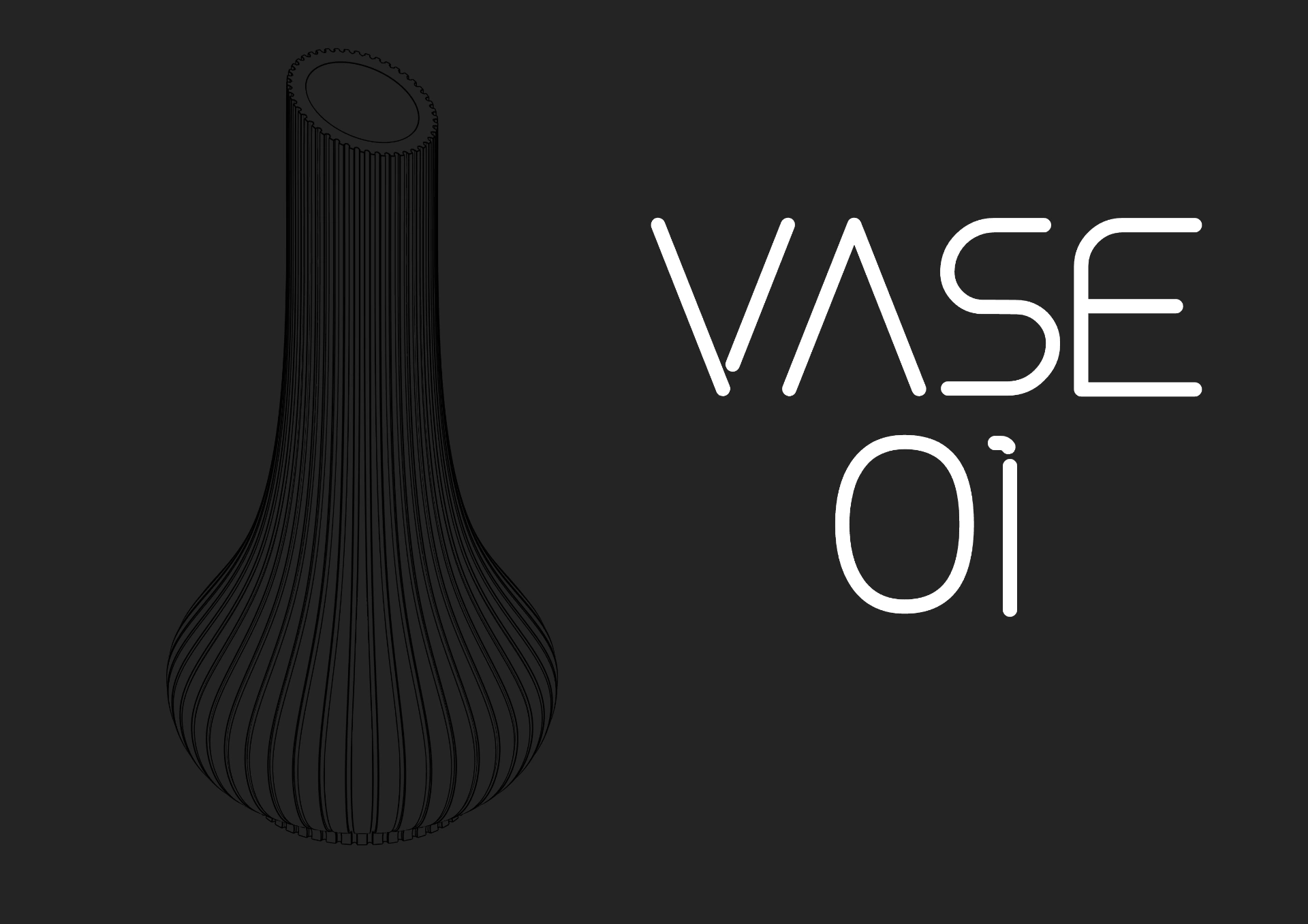 Váza baňatá với trang trí đường thẳng đứng và cổ vát