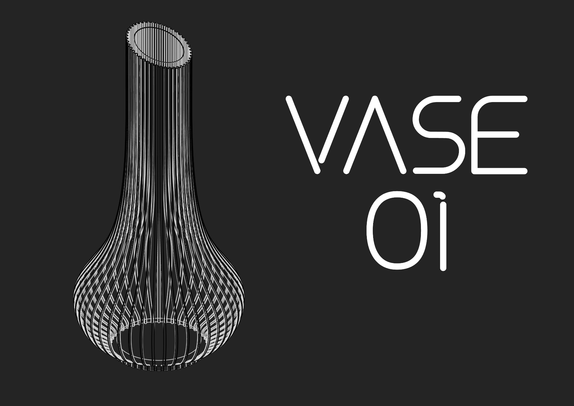 Váza baňatá với trang trí đường thẳng đứng và cổ vát