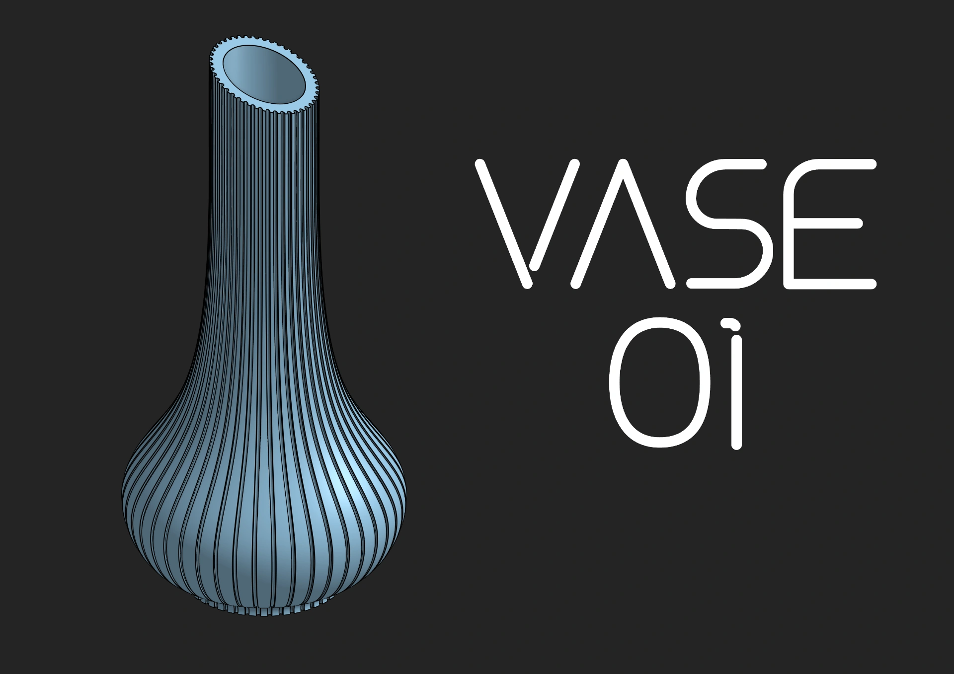 Váza baňatá với trang trí đường thẳng đứng và cổ vát