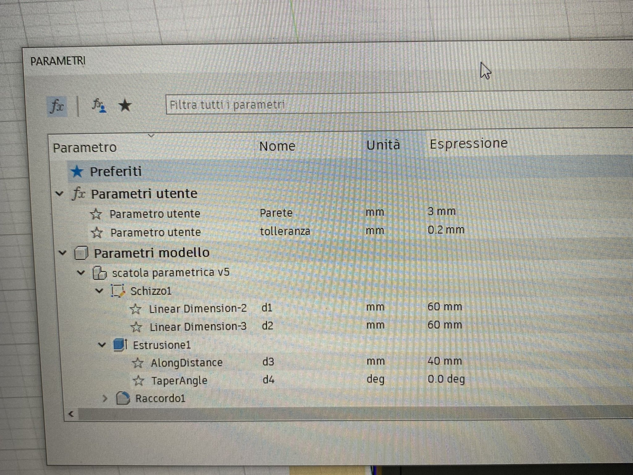 Hộp parametric có chốt điều chỉnh kích thước