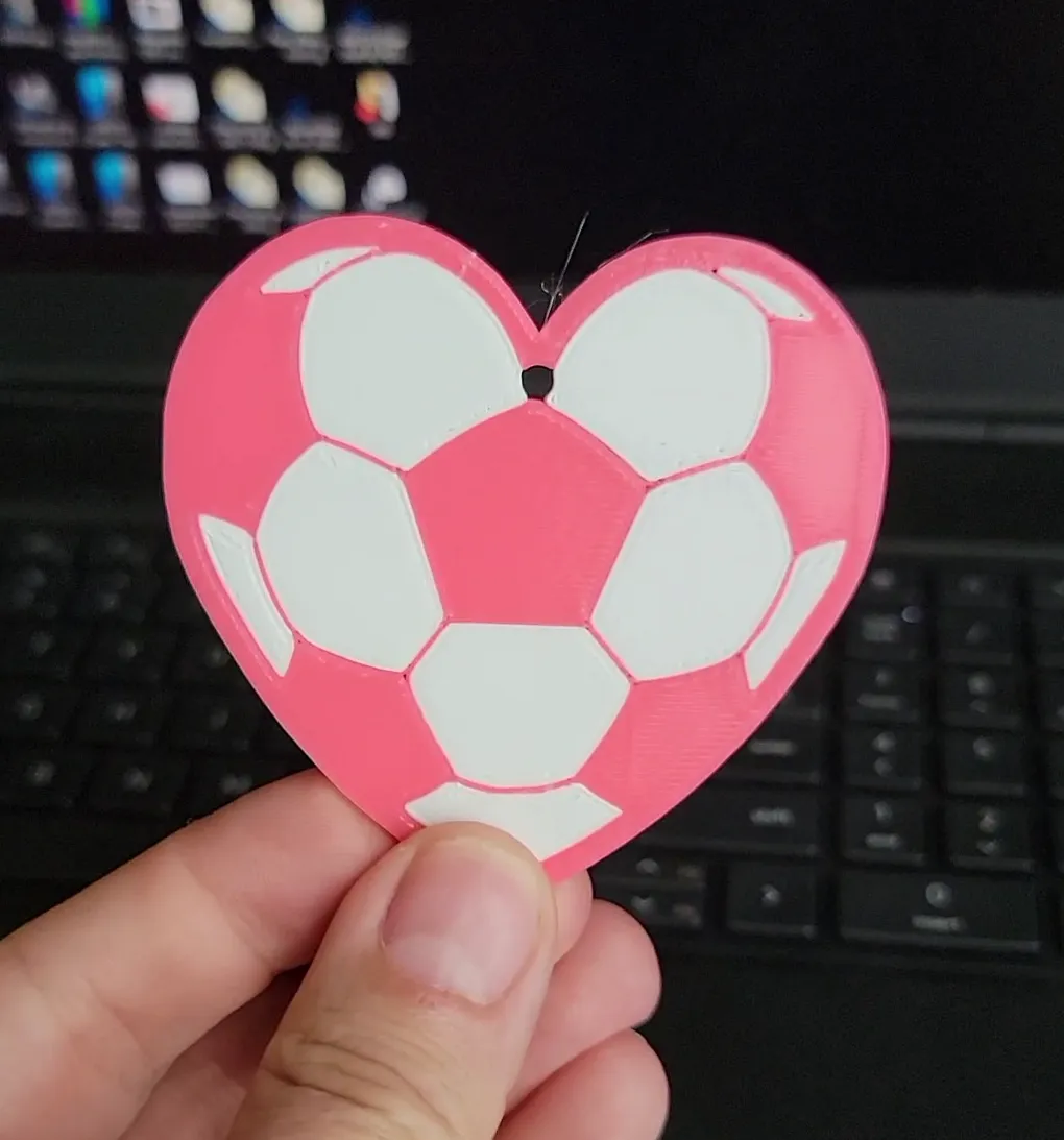 Mặt dây chuyền hình trái tim bóng đá cho in 3D đa vật liệu