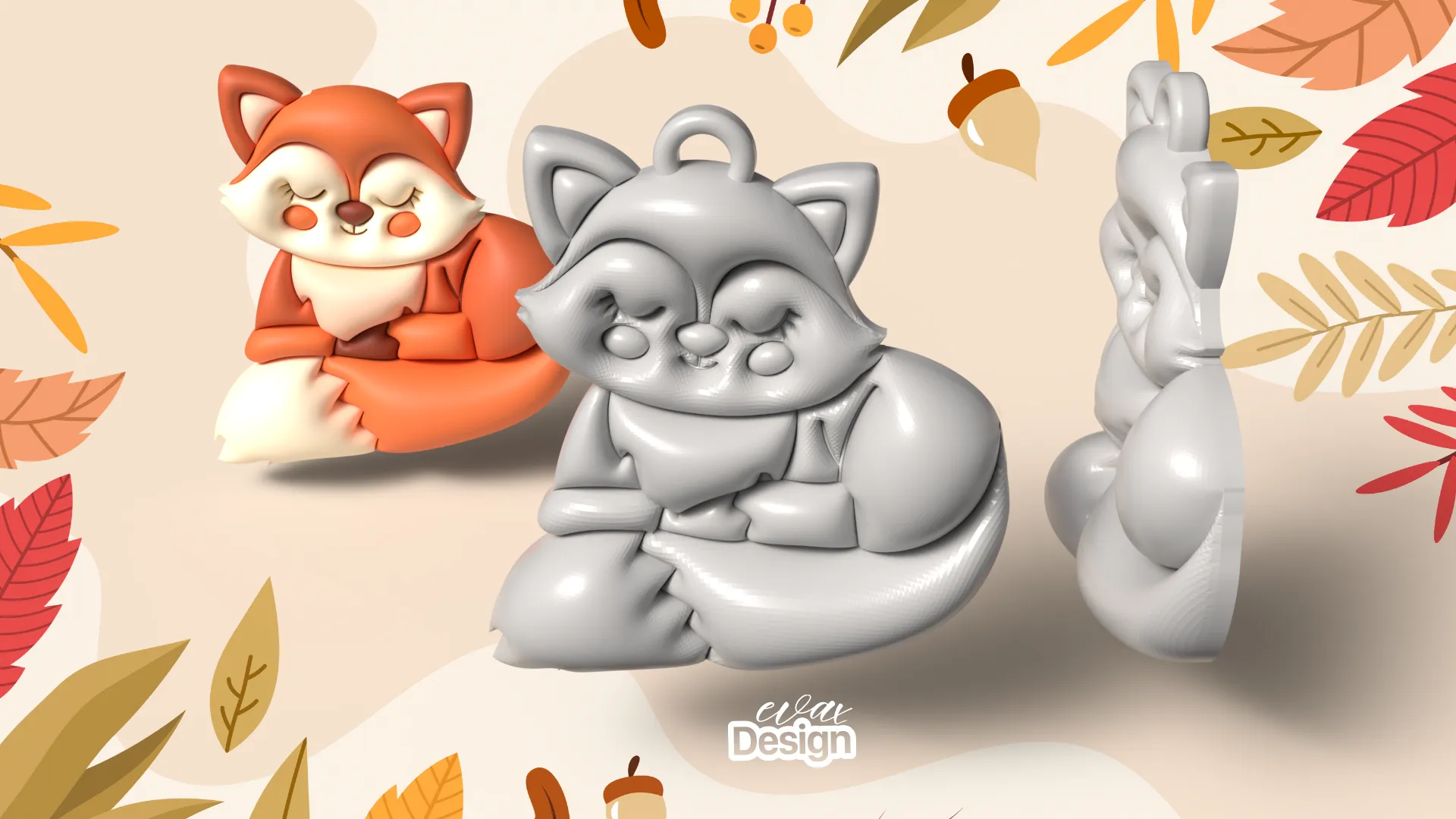 Móc khóa hình con cáo 5