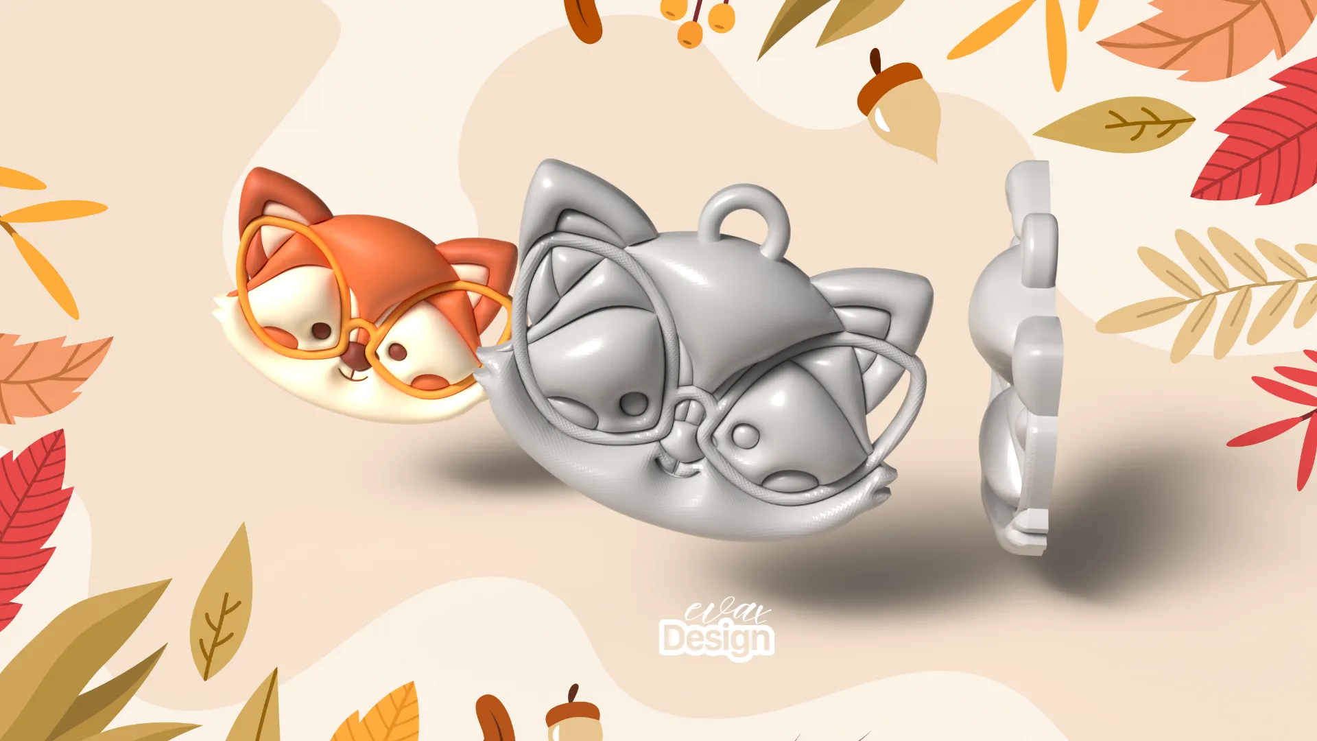 Móc khóa hình con cáo 4