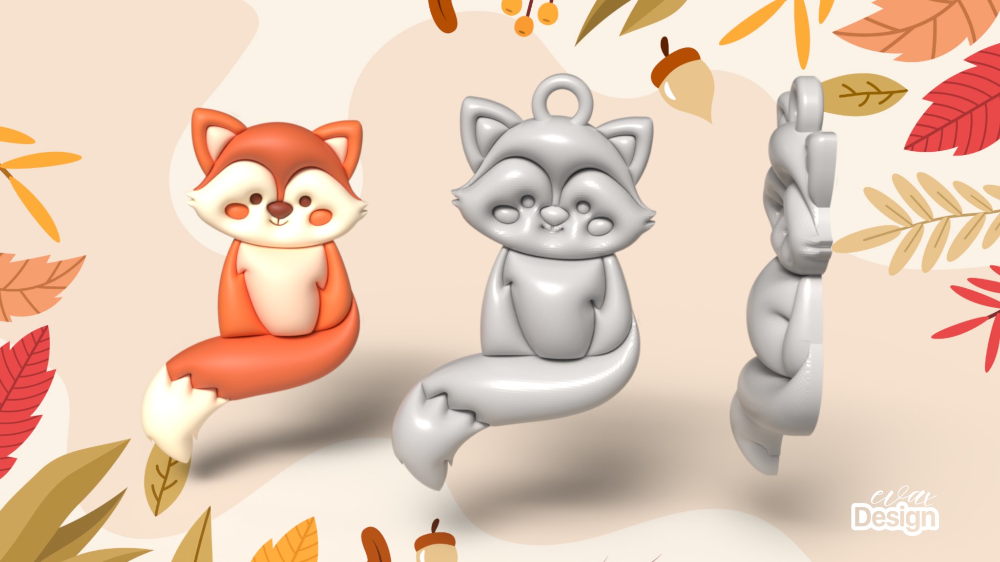 Chìa khóa hình con cáo dễ thương