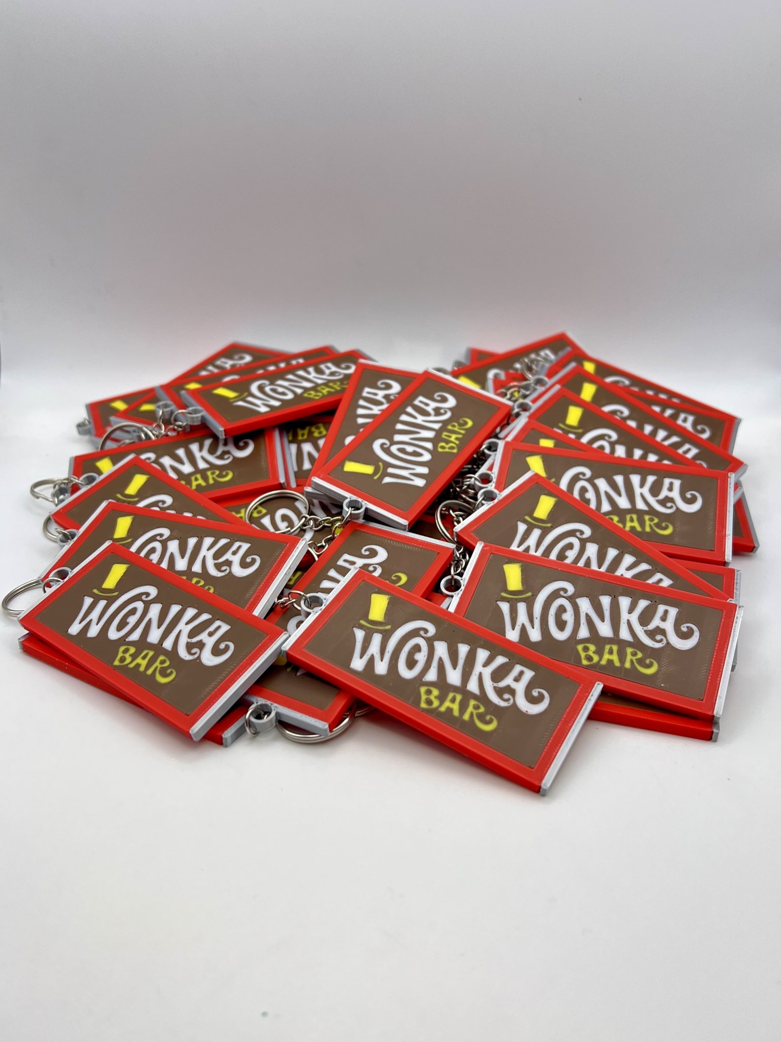 Móc khóa thanh sô cô la Wonka thiết kế trong TinkerCAD