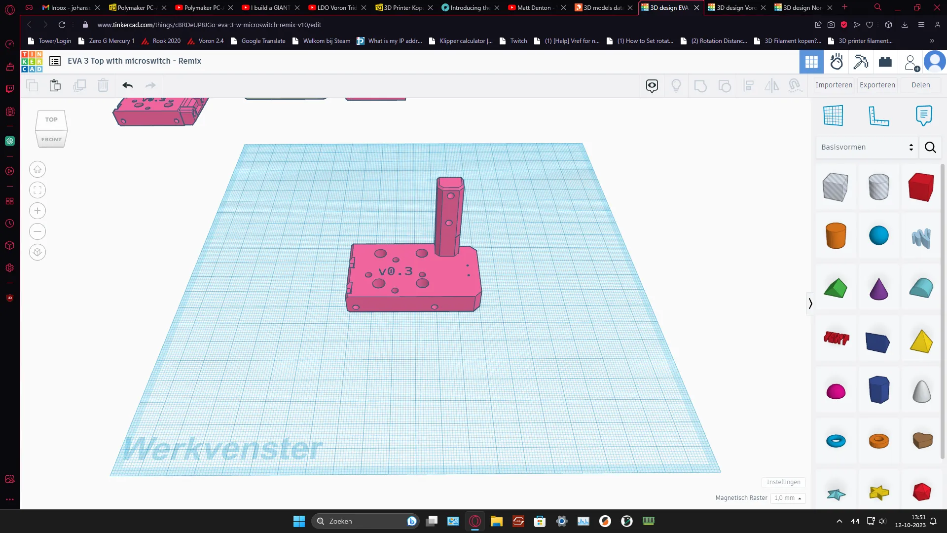 Nắp EVA 3 với công tắc vi mô X-enstop cho ZeroG Mercury One.1