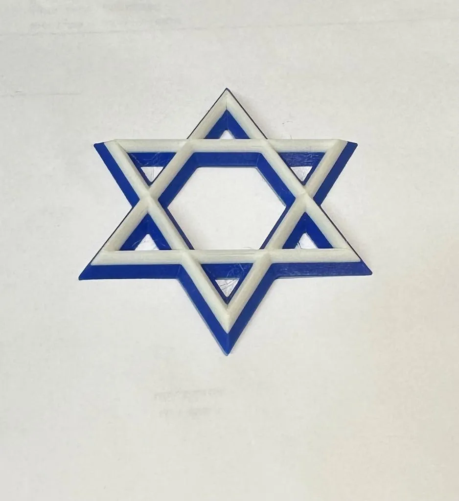 Ngôi sao của David với biểu tượng lá cờ Israel