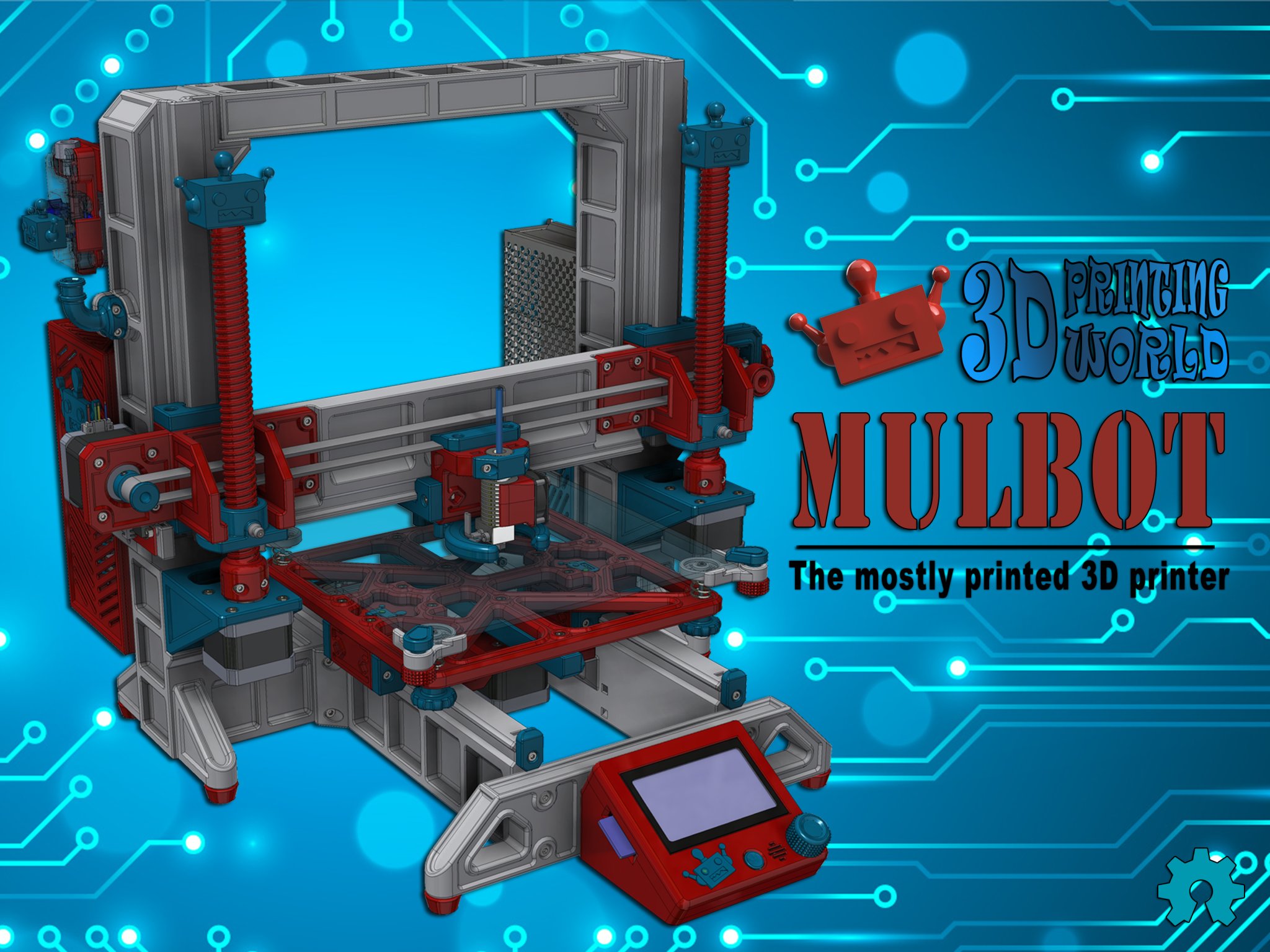Máy in 3D Mulbot với khung in 3D và hệ thống truyền động