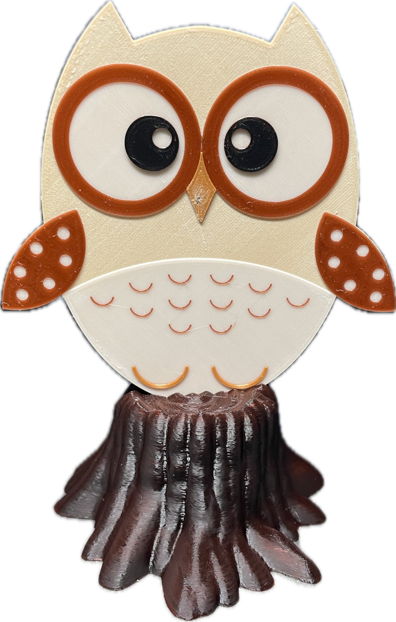 Mô hình cú 2D với sự thay đổi màu sắc in 3D