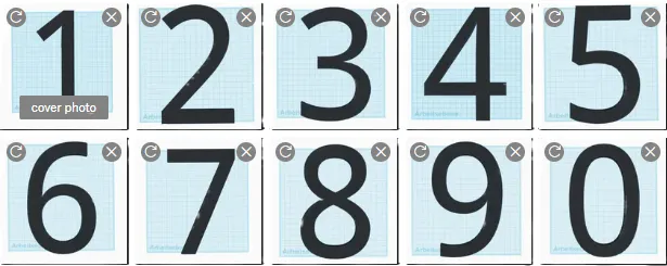 Số nhà và biển số sáng tạo từ các chữ số 0-9