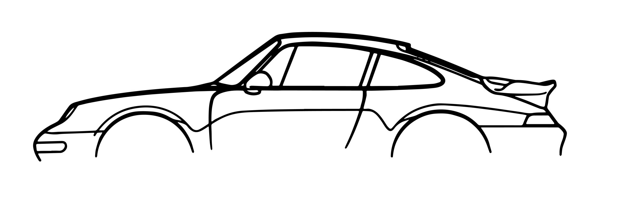 Nghệ thuật treo tường hình bóng Porsche 993 Turbo