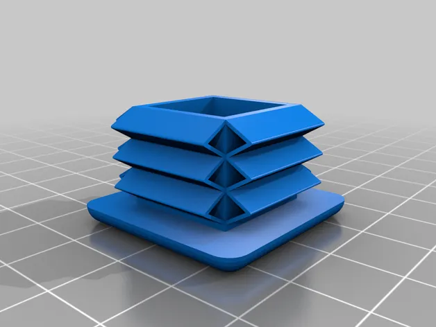 Nắp chặn cho ống vuông trong OpenSCAD theo tham số