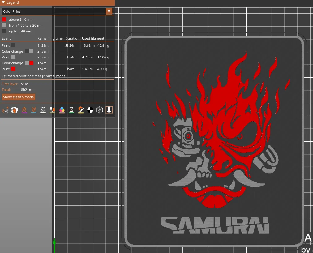 Biểu tượng samurai cyberpunk 2077 trên tấm tường 140x165