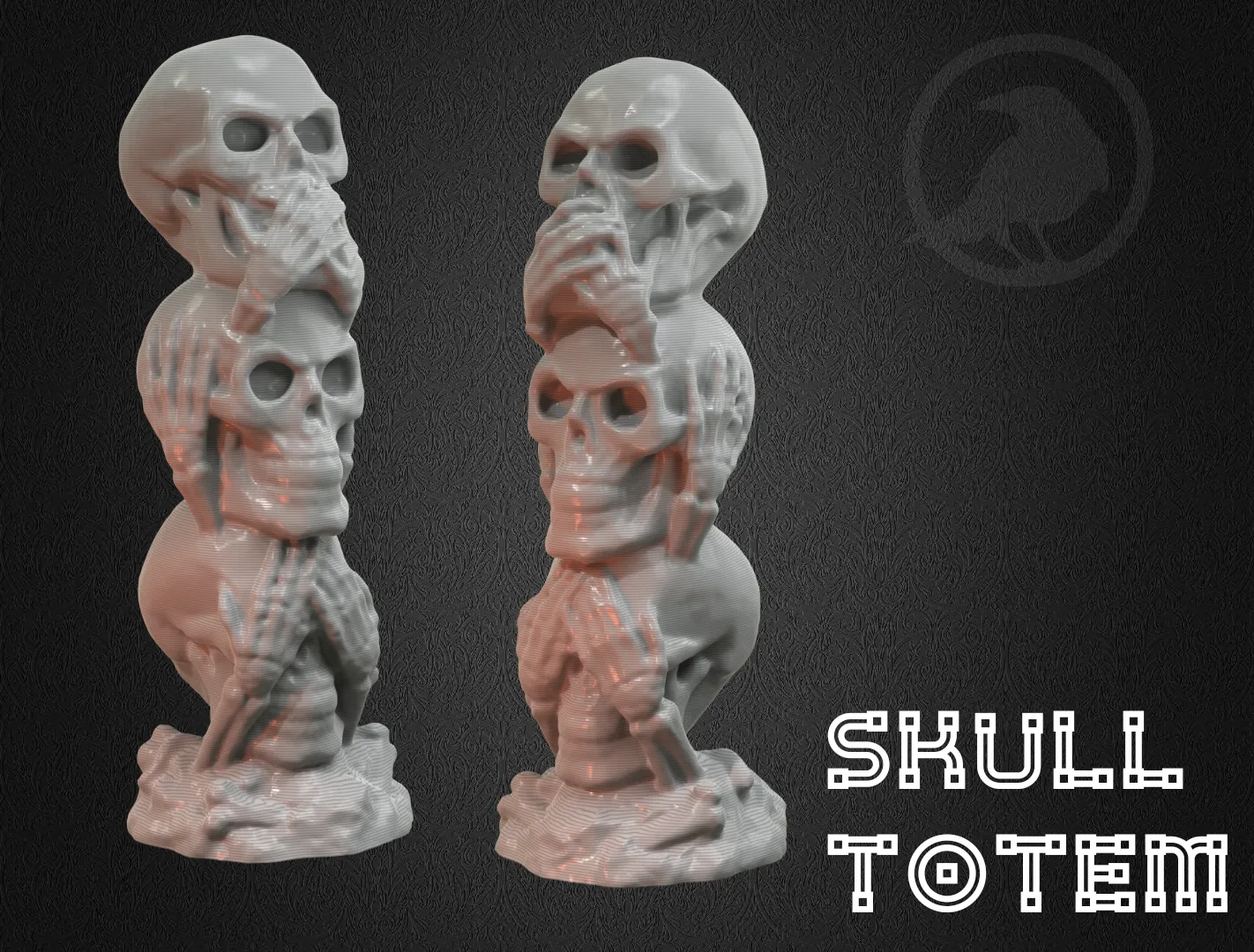 Tượng điêu khắc đầu lâu xếp chồng độc đáo