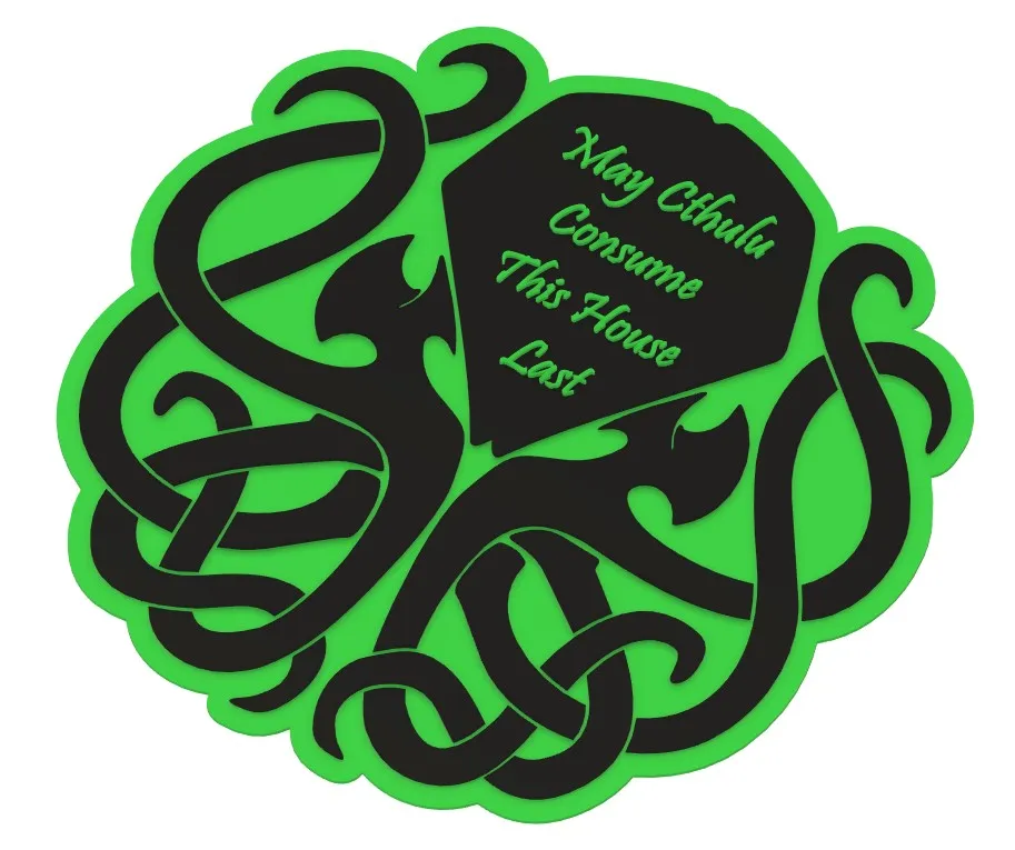 Biển báo cửa Halloween Cthulhu dễ thương với màu sắc biến đổi