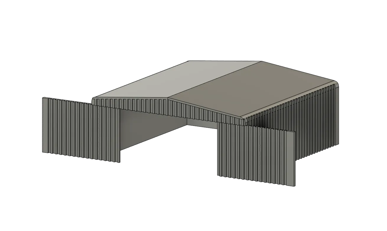 Mô hình thu nhỏ nhà chứa máy bay chi tiết