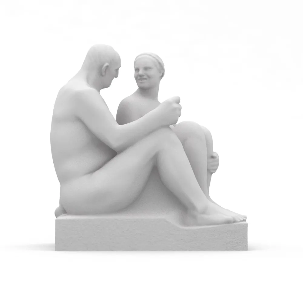 Tượng điêu khắc "Người đàn ông lớn tuổi và cô gái trẻ c...