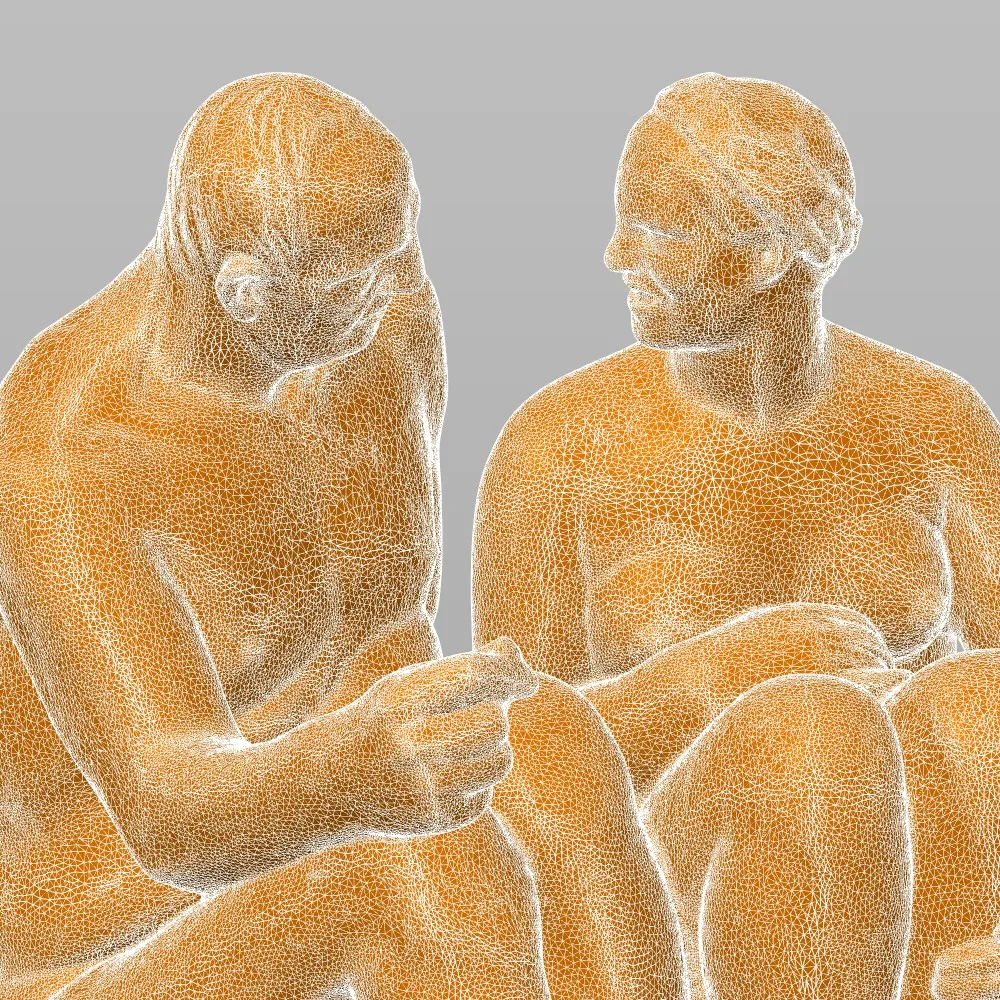 Tượng điêu khắc "Người đàn ông lớn tuổi và cô gái trẻ c...