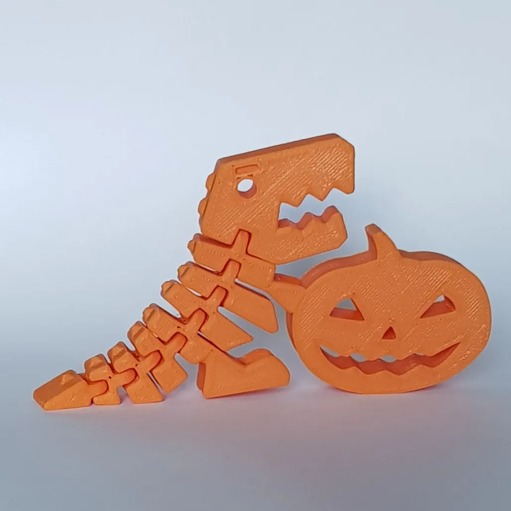 Khủng long Flexi Rex với bí ngô cho Halloween