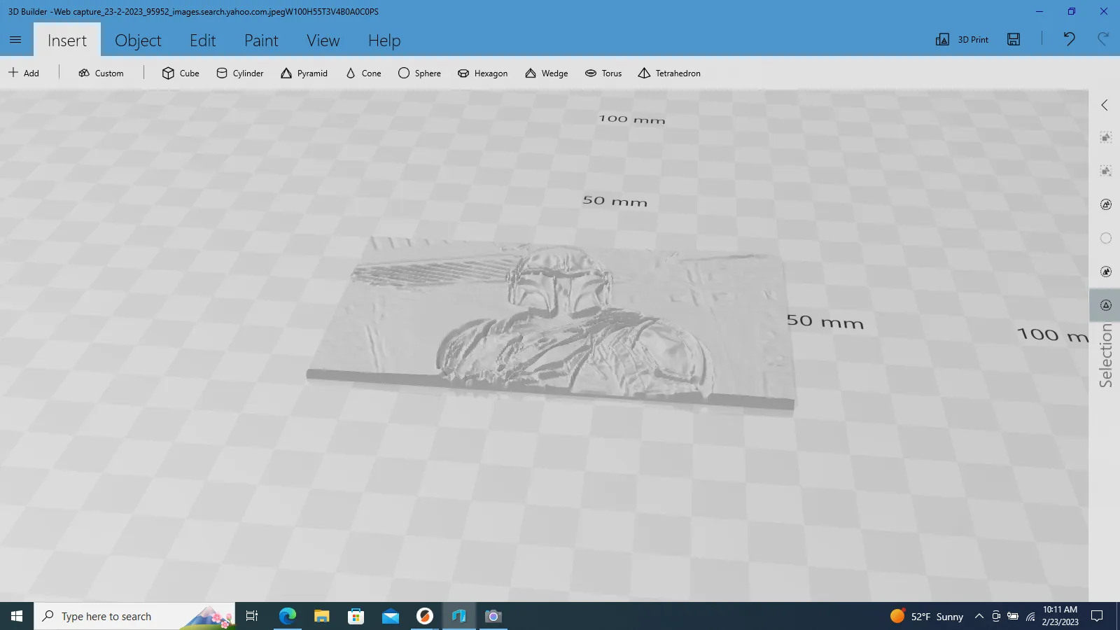 Mô hình lithopane Mandolorian chiếu sáng