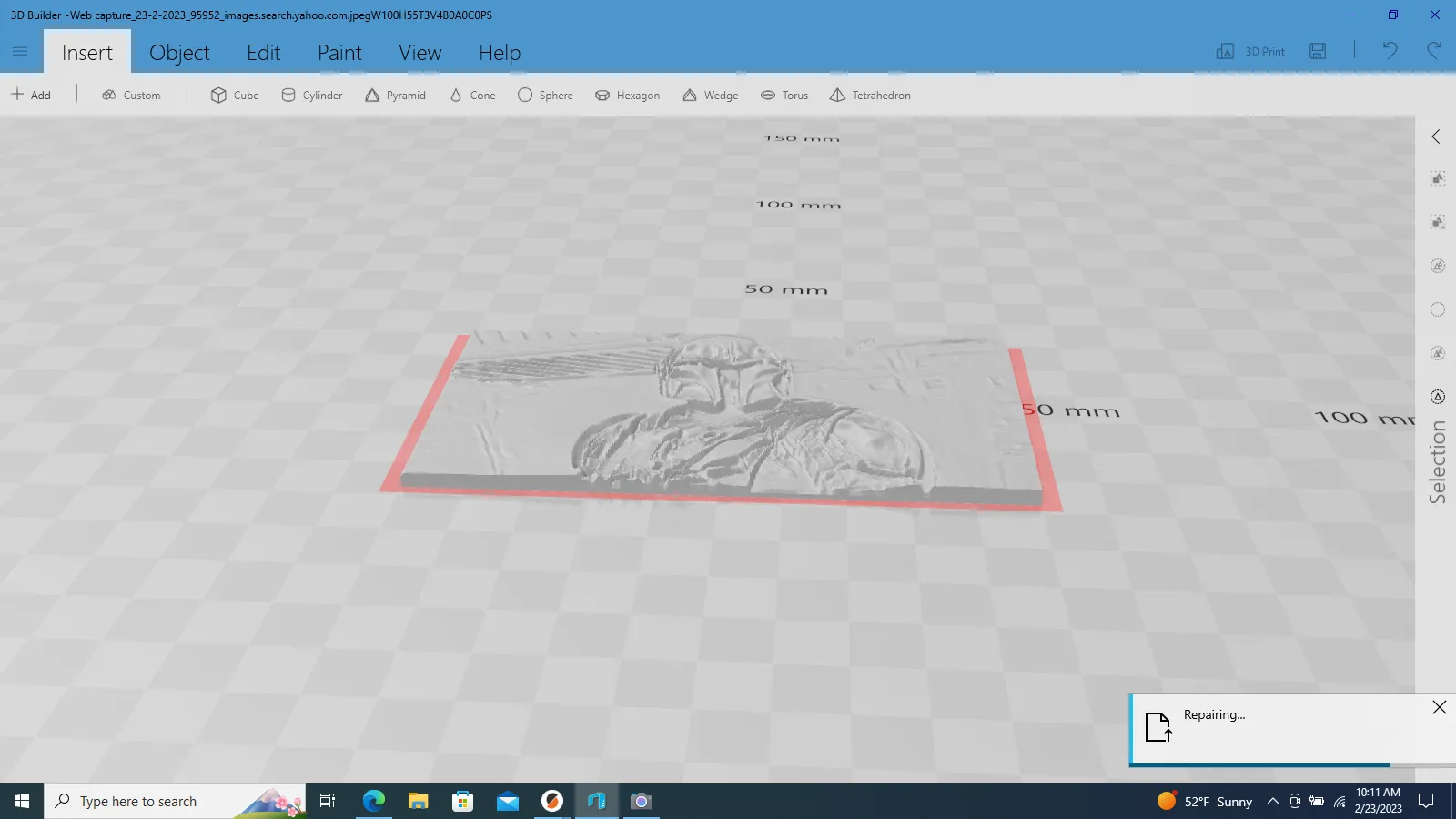 Mô hình lithopane Mandolorian chiếu sáng