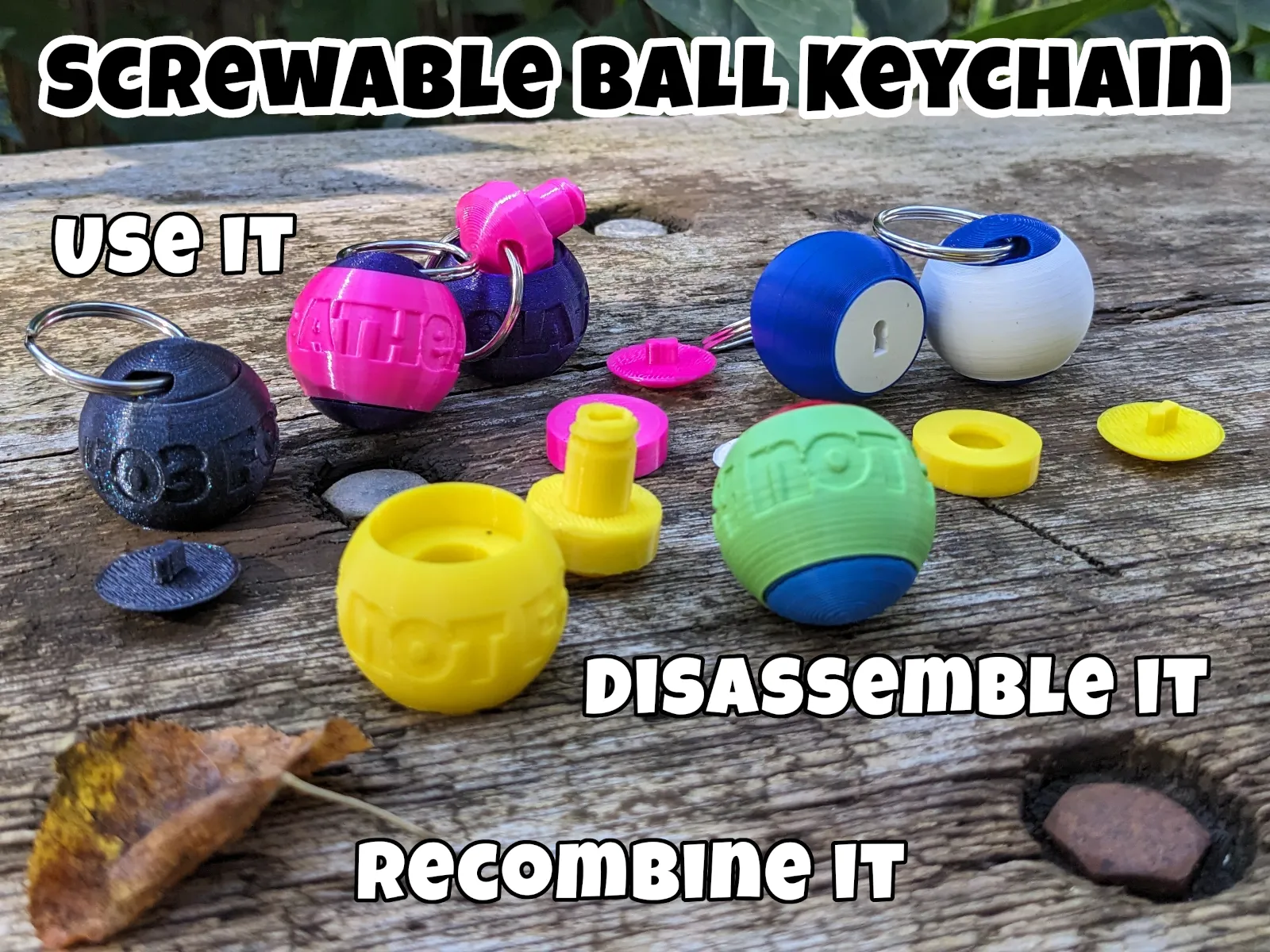 Móc chìa khóa hình cầu có thể vặn xoáy