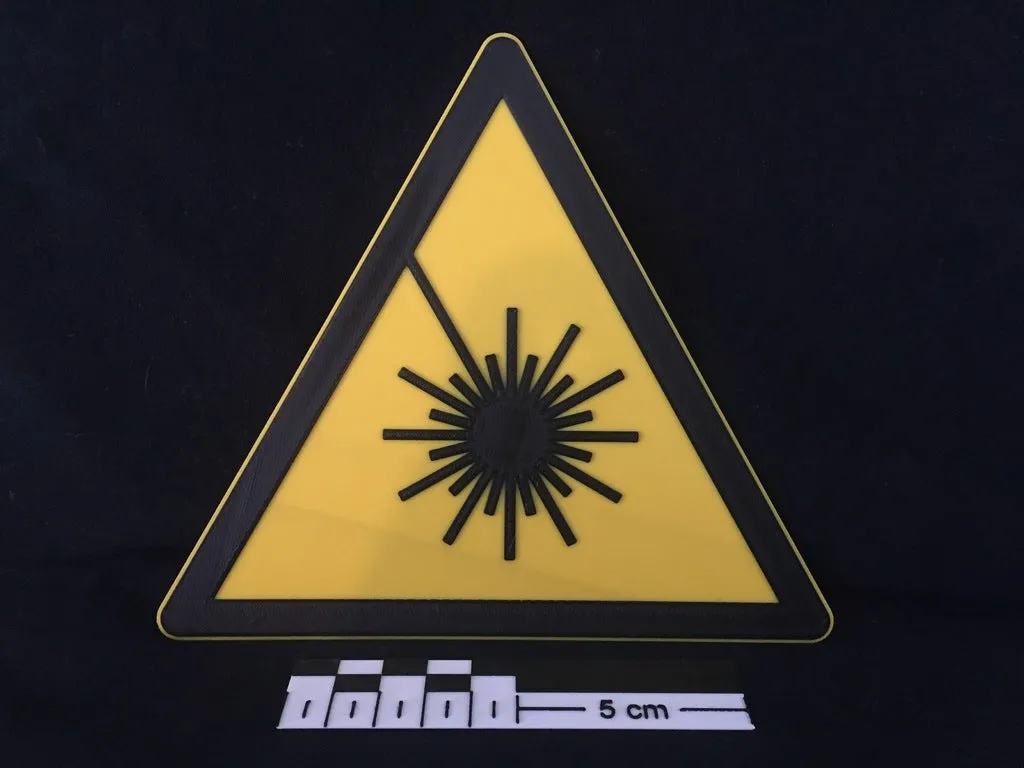 Biểu tượng cảnh báo laser theo tiêu chuẩn DIN 4844-2, ISO 7010