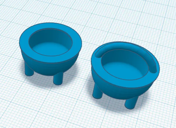 Nồi phép thuật có và không có tay cầm