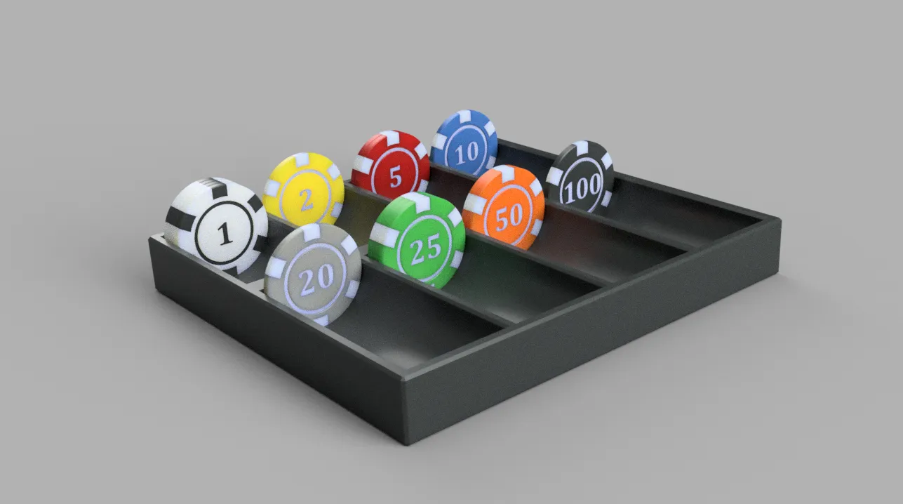 Bộ chip poker và khay cho trò chơi casino