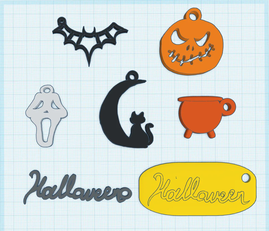 Móc khóa Halloween dễ in không cần hỗ trợ