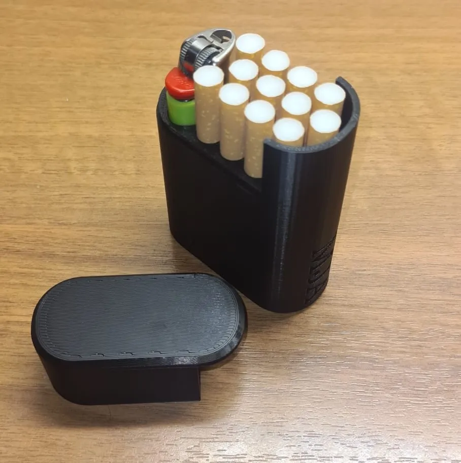 Hộp đựng thuốc lá và bật lửa nhỏ gọn cho 12 điếu thuốc