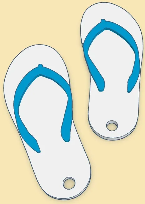 Móc chìa khóa dép xỏ ngón phong cách mùa hè