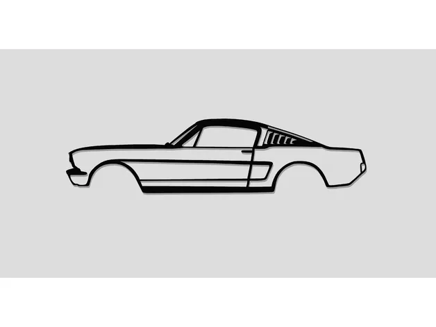 Nghệ thuật tường 2D Ford Mustang Fastback 10