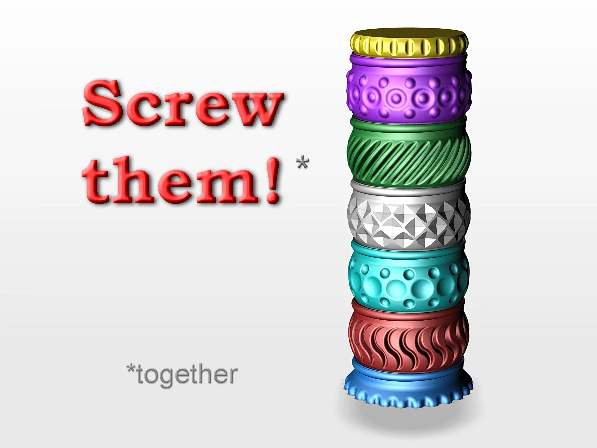 Bộ hộp nhỏ có thể vặn chồng lên nhau