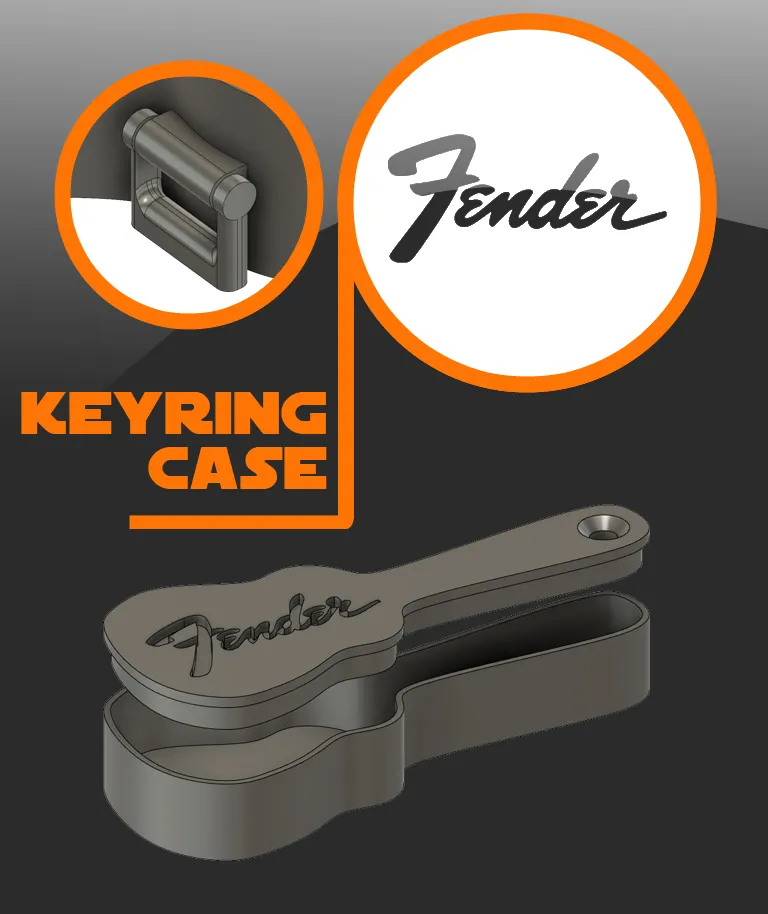 Móc khóa hộp đàn guitar in 3D với thiết kế tinh xảo