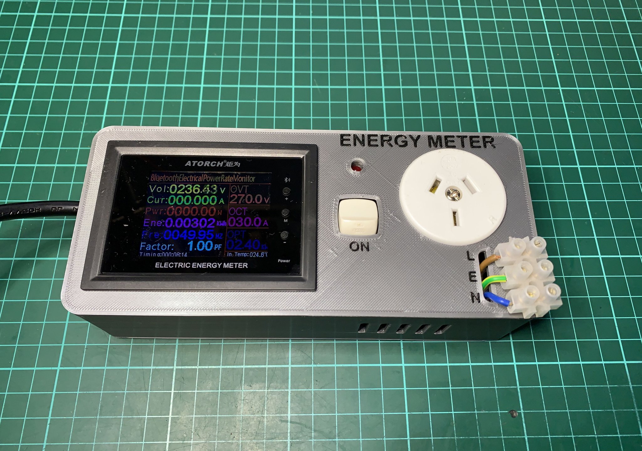 Vỏ đồng hồ đo năng lượng tích hợp mạch bảo vệ 10A