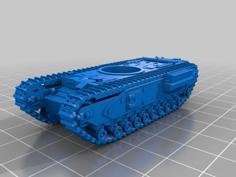 Xe tăng Churchill Crocodile dễ in 3D tỉ lệ 1/100