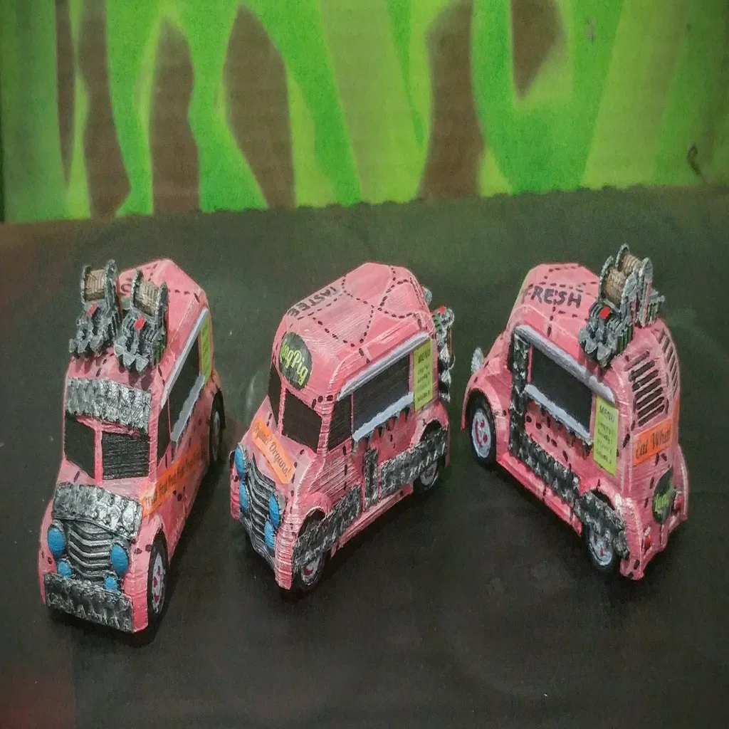 Xe tải kem Gaslands/Hotwheels với bánh xe Mooneye