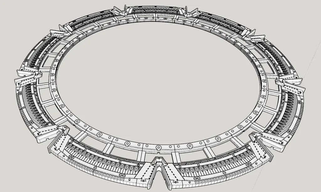 Cổng sao 3D - Phần ngoài cho mô hình Stargate 5ft