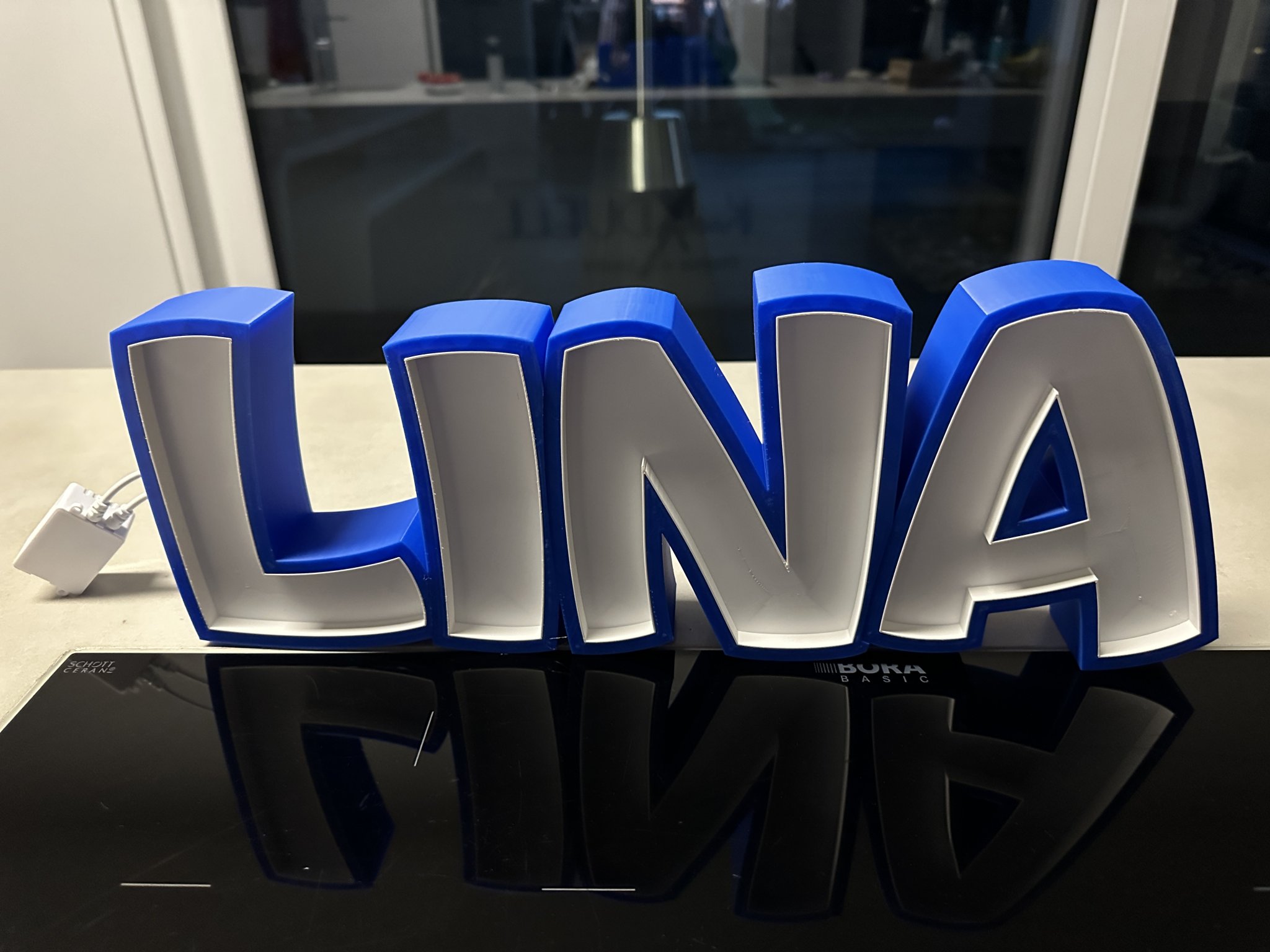 Đèn LED tên LINA in 3D cho trẻ em